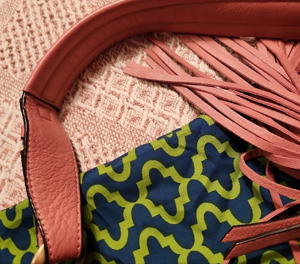 Oryany Rose Pink Leather Hobo Bag With Dustbag